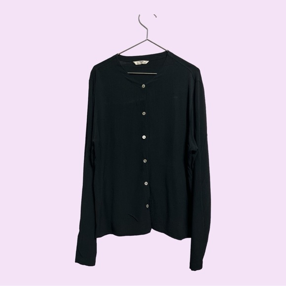 St. Michael from Marks & Spencer Sheer Long Sleeve Black Light Sweater UK12/US8 - Picture 1 of 8